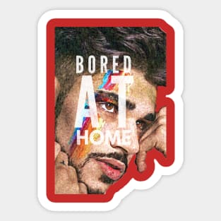 Bored at Home (man painted face) Sticker